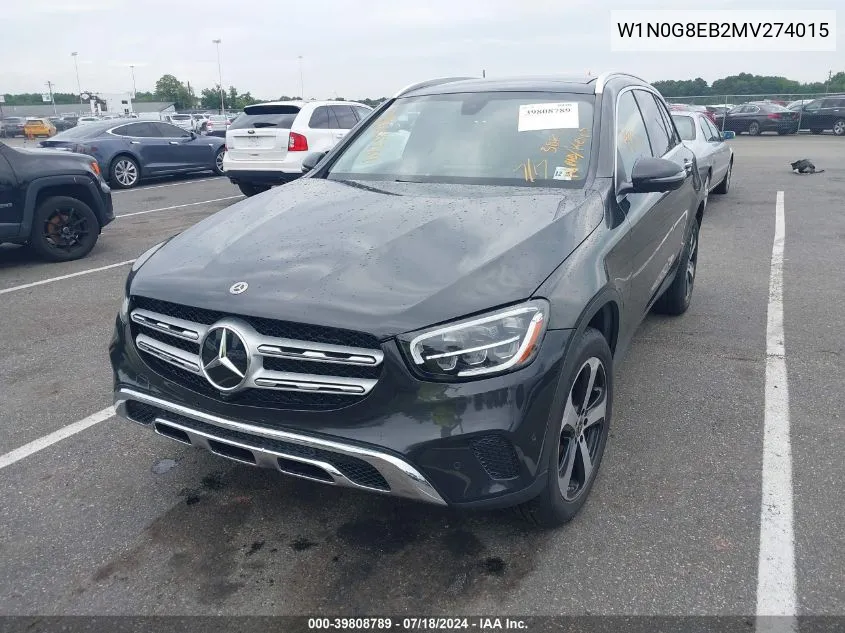 2021 Mercedes-Benz Glc 300 300 4Matic VIN: W1N0G8EB2MV274015 Lot: 39808789