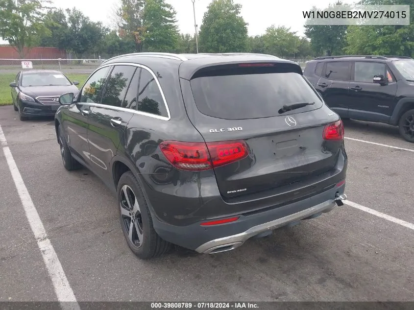 2021 Mercedes-Benz Glc 300 300 4Matic VIN: W1N0G8EB2MV274015 Lot: 39808789