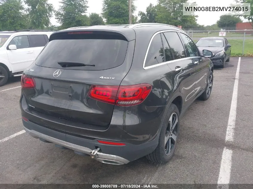 2021 Mercedes-Benz Glc 300 300 4Matic VIN: W1N0G8EB2MV274015 Lot: 39808789