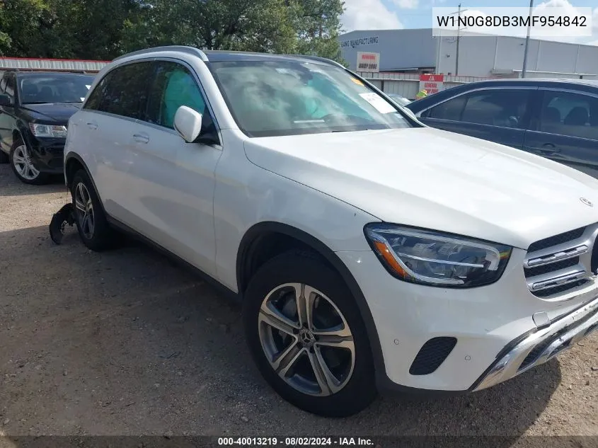 2021 Mercedes-Benz Glc 300 Suv VIN: W1N0G8DB3MF954842 Lot: 40013219