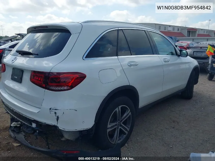 2021 Mercedes-Benz Glc 300 Suv VIN: W1N0G8DB3MF954842 Lot: 40013219