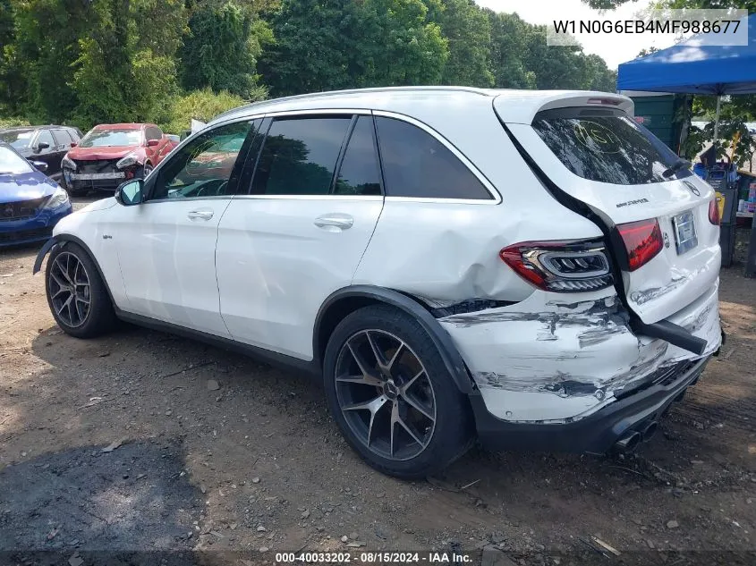 2021 Mercedes-Benz Amg Glc 43 4Matic VIN: W1N0G6EB4MF988677 Lot: 40033202