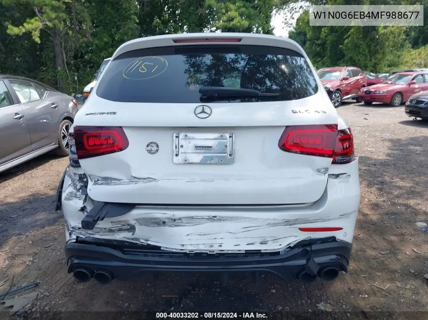 2021 Mercedes-Benz Amg Glc 43 4Matic VIN: W1N0G6EB4MF988677 Lot: 40033202