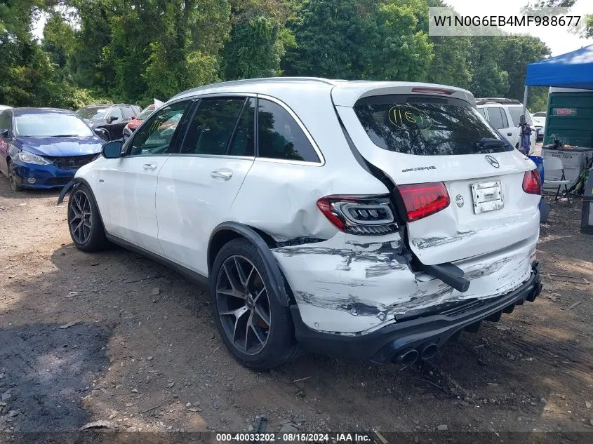 2021 Mercedes-Benz Amg Glc 43 4Matic VIN: W1N0G6EB4MF988677 Lot: 40033202