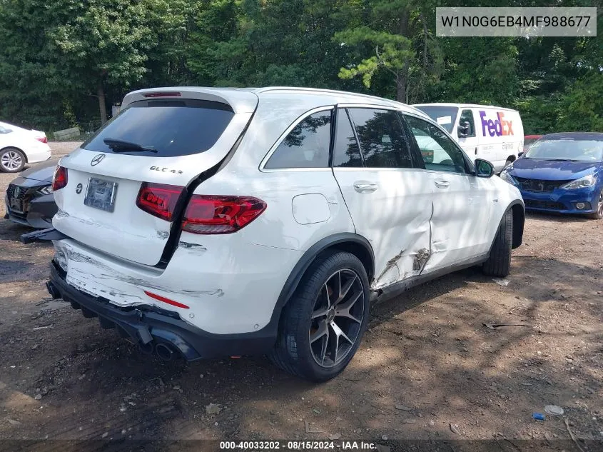 2021 Mercedes-Benz Amg Glc 43 4Matic VIN: W1N0G6EB4MF988677 Lot: 40033202