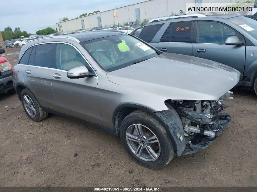 2021 Mercedes-Benz Glc 300 4Matic Suv VIN: W1N0G8EB6MG000143 Lot: 40219061