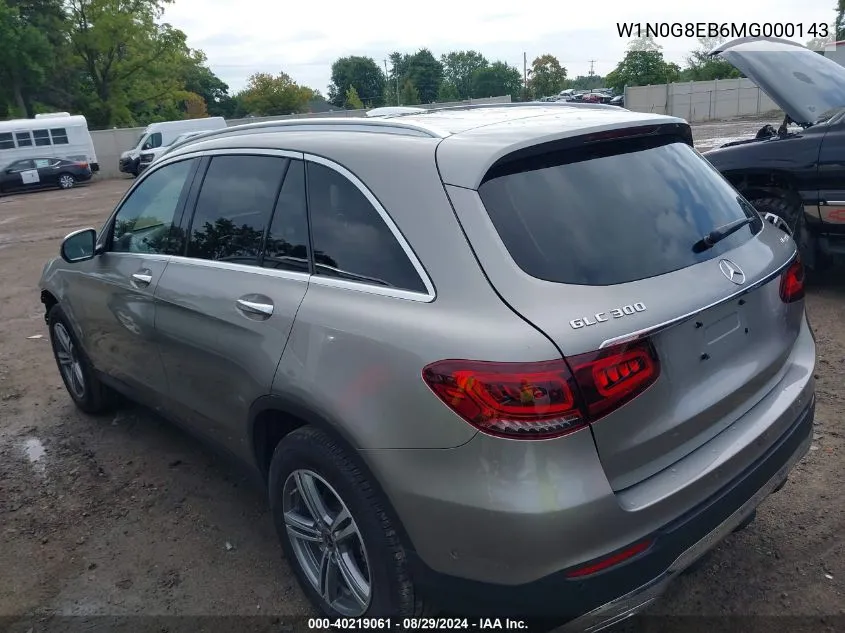 2021 Mercedes-Benz Glc 300 4Matic Suv VIN: W1N0G8EB6MG000143 Lot: 40219061