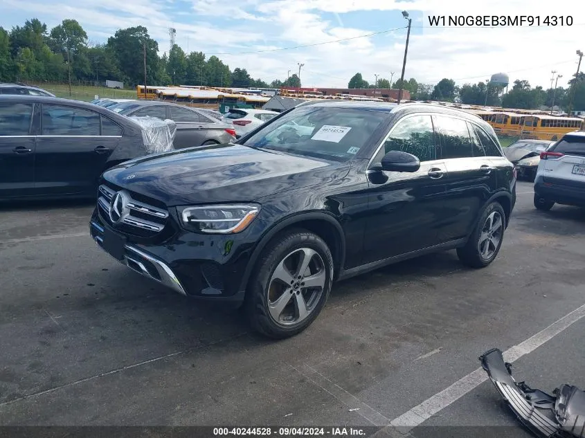 2021 Mercedes-Benz Glc 300 300 4Matic VIN: W1N0G8EB3MF914310 Lot: 40244528