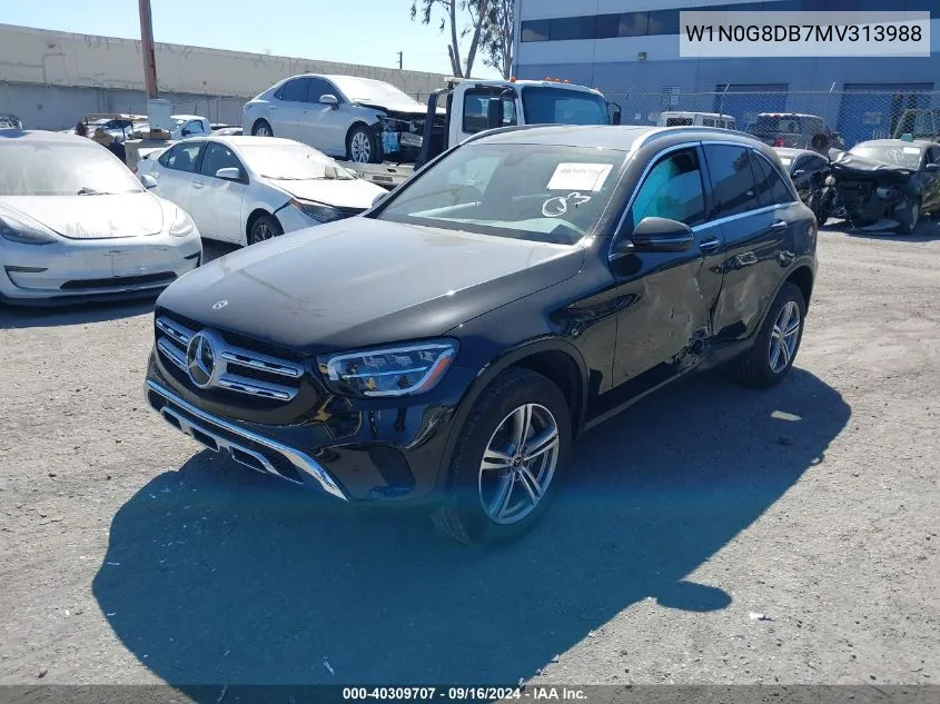 2021 Mercedes-Benz Glc 300 Suv VIN: W1N0G8DB7MV313988 Lot: 40309707