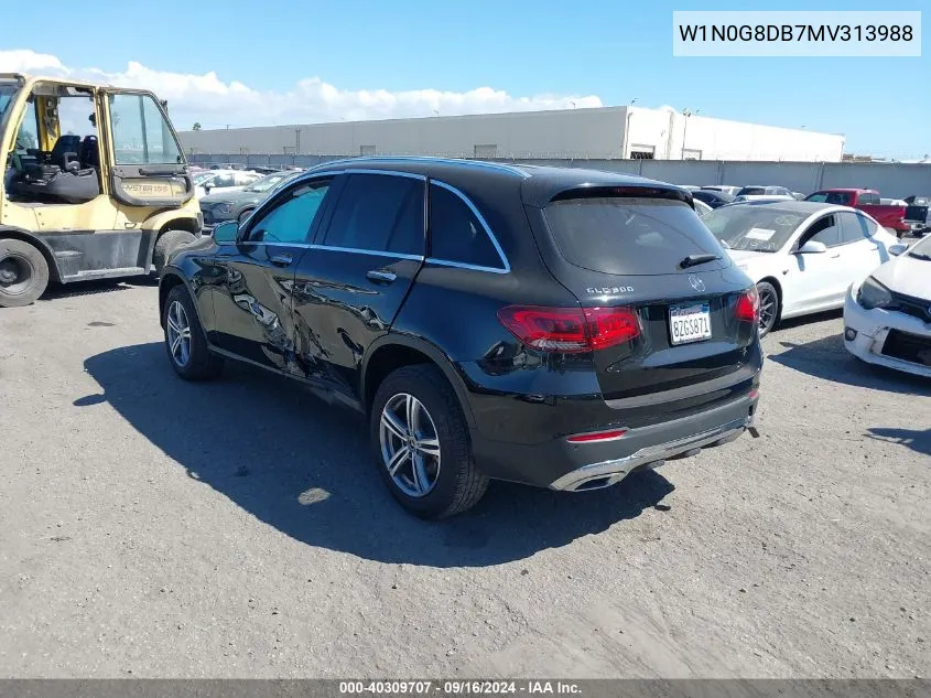 2021 Mercedes-Benz Glc 300 Suv VIN: W1N0G8DB7MV313988 Lot: 40309707