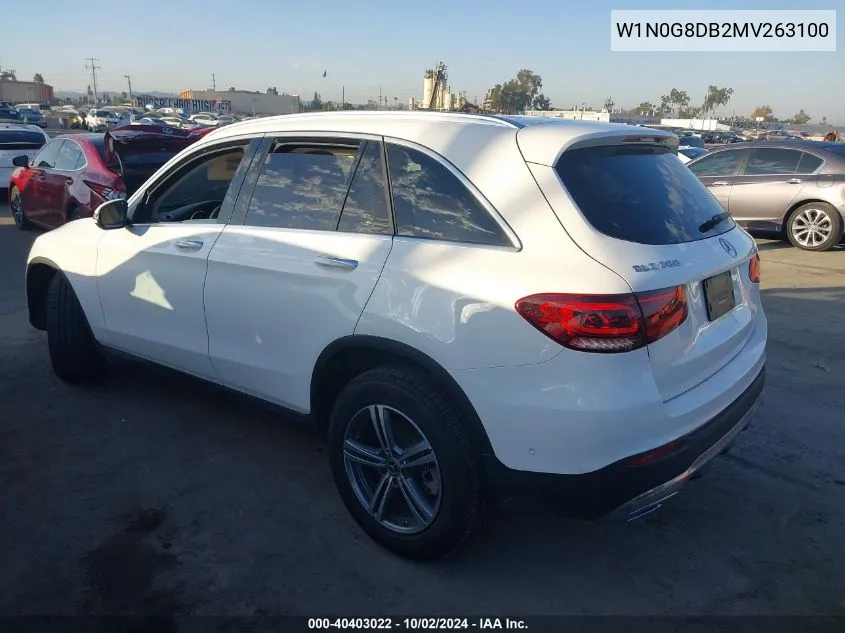 2021 Mercedes-Benz Glc 300 Suv VIN: W1N0G8DB2MV263100 Lot: 40403022