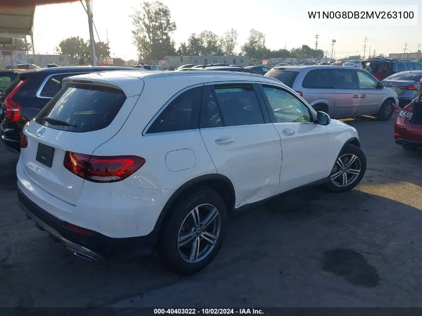 2021 Mercedes-Benz Glc 300 Suv VIN: W1N0G8DB2MV263100 Lot: 40403022