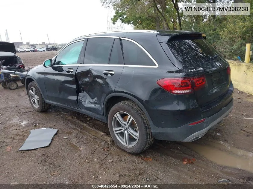 2021 Mercedes-Benz Glc 300 4Matic Suv VIN: W1N0G8EB7MV308238 Lot: 40426554