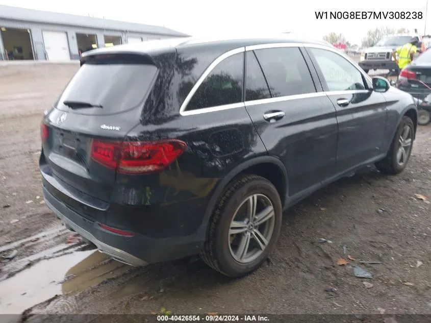 2021 Mercedes-Benz Glc 300 4Matic Suv VIN: W1N0G8EB7MV308238 Lot: 40426554