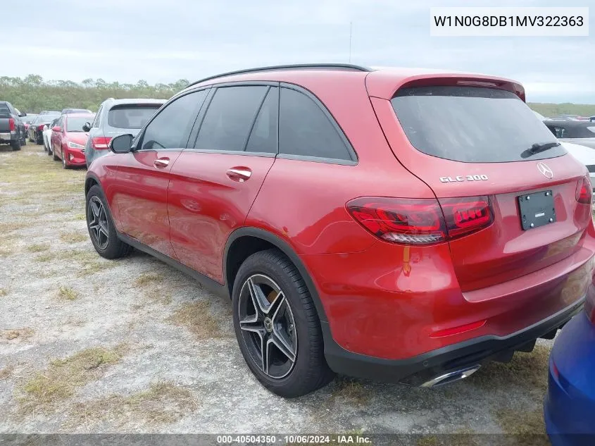 2021 Mercedes-Benz Glc 300 VIN: W1N0G8DB1MV322363 Lot: 40504350