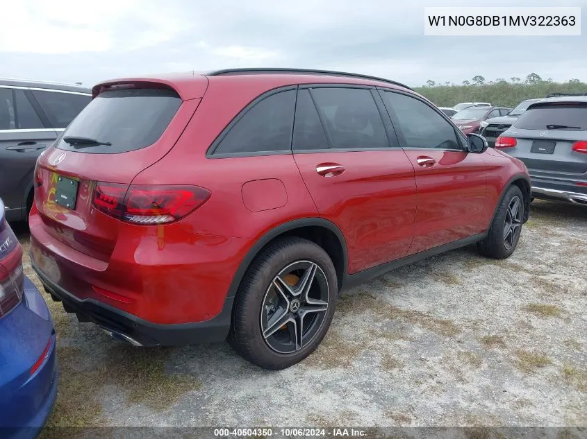 2021 Mercedes-Benz Glc 300 VIN: W1N0G8DB1MV322363 Lot: 40504350