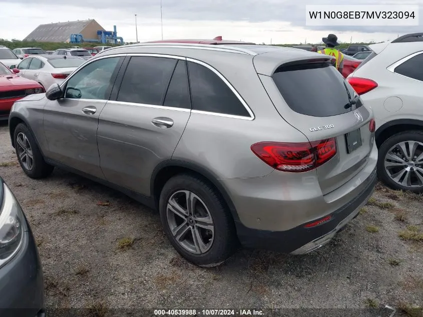 2021 Mercedes-Benz Glc 300 4Matic VIN: W1N0G8EB7MV323094 Lot: 40539988