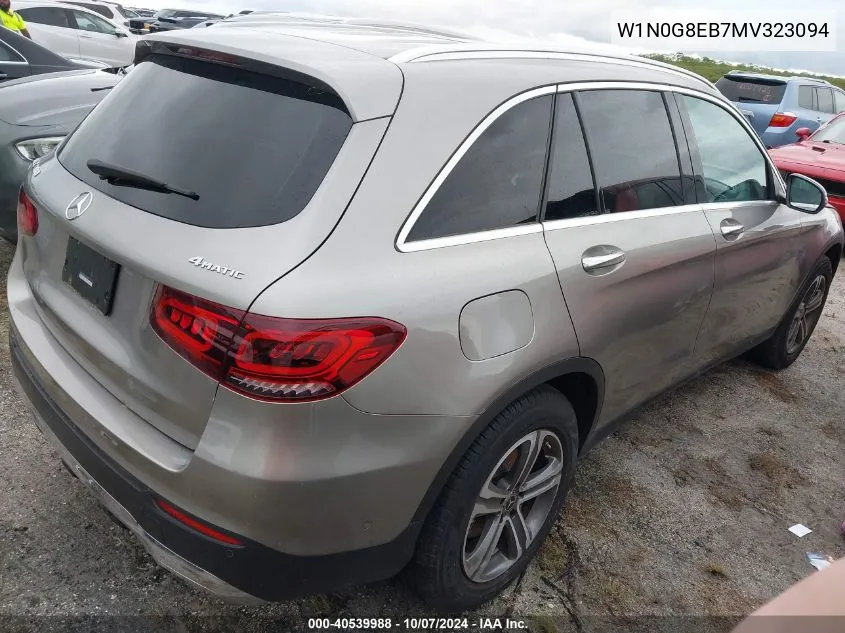 2021 Mercedes-Benz Glc 300 4Matic VIN: W1N0G8EB7MV323094 Lot: 40539988