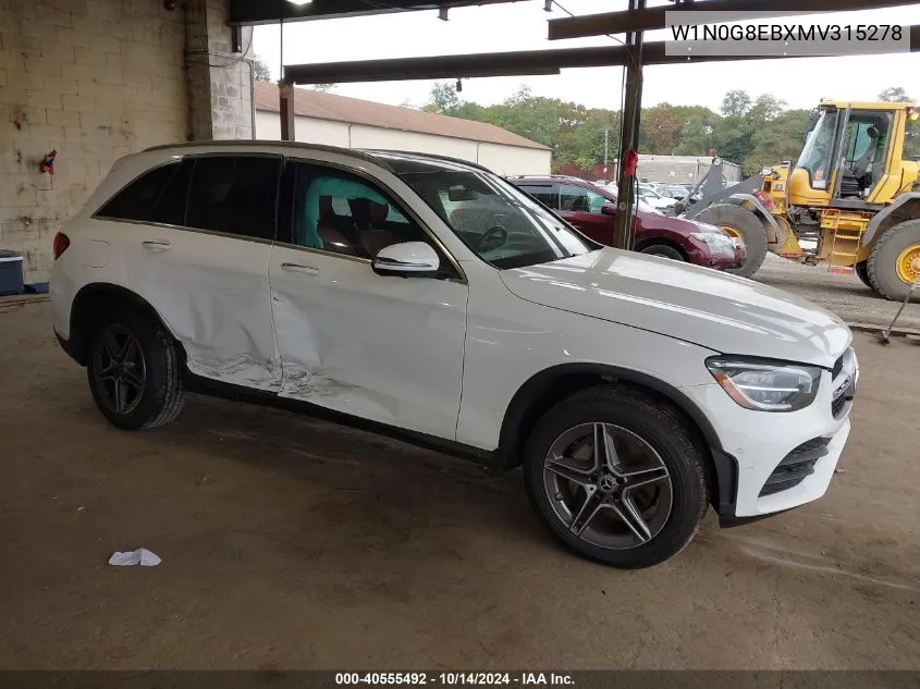 2021 Mercedes-Benz Glc 300 300 4Matic VIN: W1N0G8EBXMV315278 Lot: 40555492