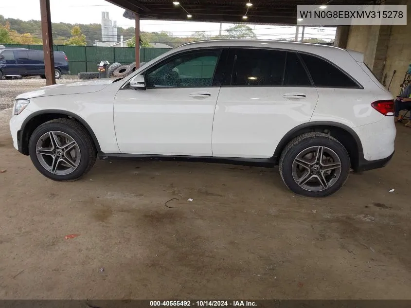 2021 Mercedes-Benz Glc 300 300 4Matic VIN: W1N0G8EBXMV315278 Lot: 40555492