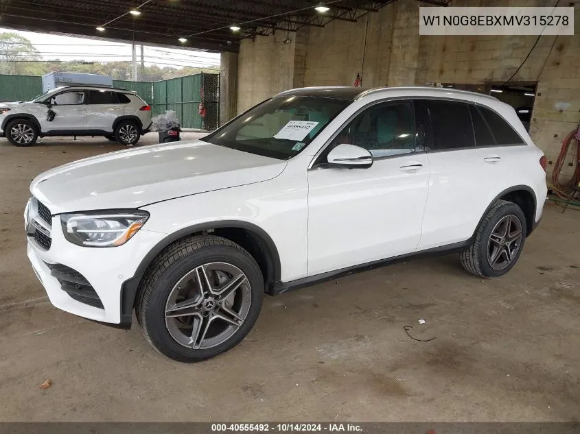 2021 Mercedes-Benz Glc 300 300 4Matic VIN: W1N0G8EBXMV315278 Lot: 40555492