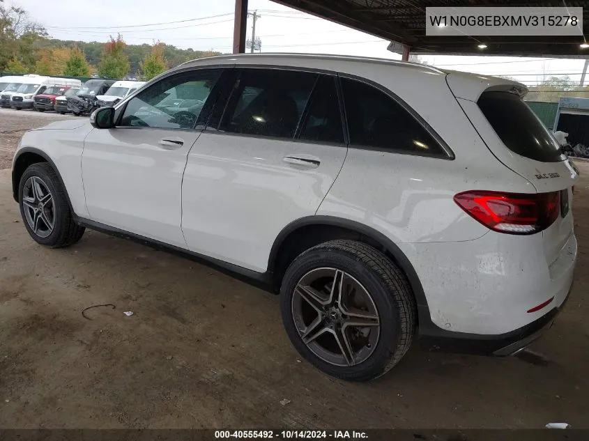 2021 Mercedes-Benz Glc 300 300 4Matic VIN: W1N0G8EBXMV315278 Lot: 40555492