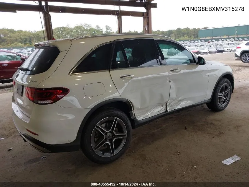 2021 Mercedes-Benz Glc 300 300 4Matic VIN: W1N0G8EBXMV315278 Lot: 40555492