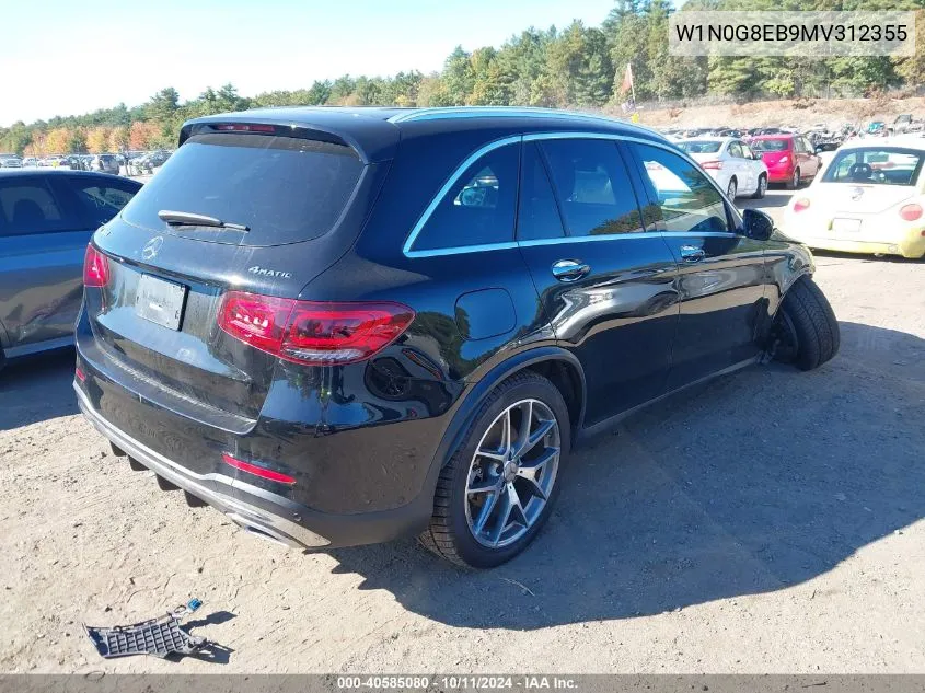 2021 Mercedes-Benz Glc 300 4Matic Suv VIN: W1N0G8EB9MV312355 Lot: 40585080