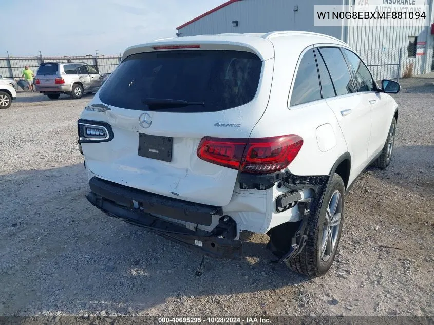 2021 Mercedes-Benz Glc 300 4Matic Suv VIN: W1N0G8EBXMF881094 Lot: 40695295