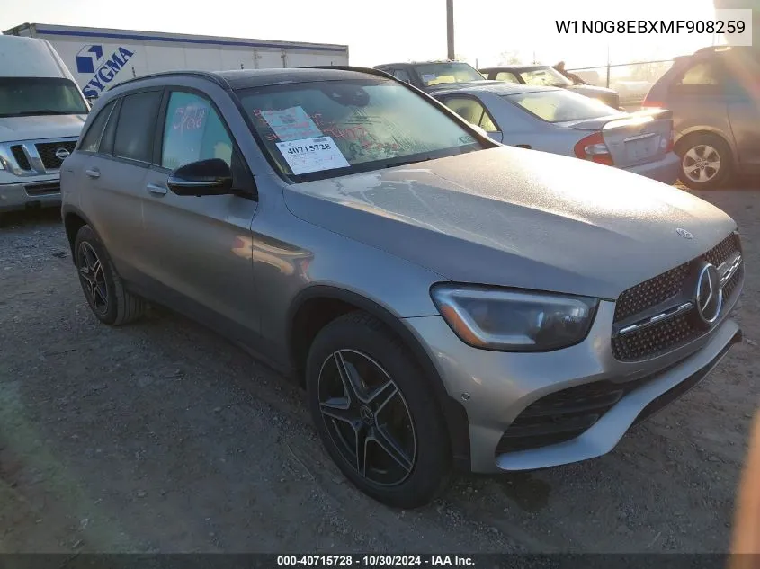 2021 Mercedes-Benz Glc 300 4Matic Suv VIN: W1N0G8EBXMF908259 Lot: 40715728