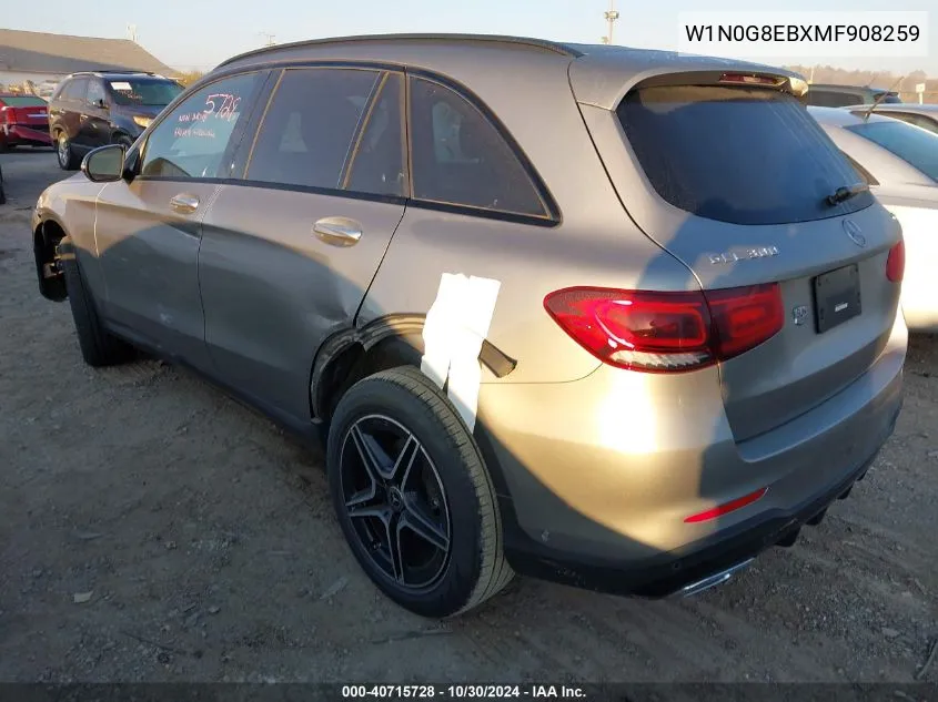 2021 Mercedes-Benz Glc 300 4Matic Suv VIN: W1N0G8EBXMF908259 Lot: 40715728