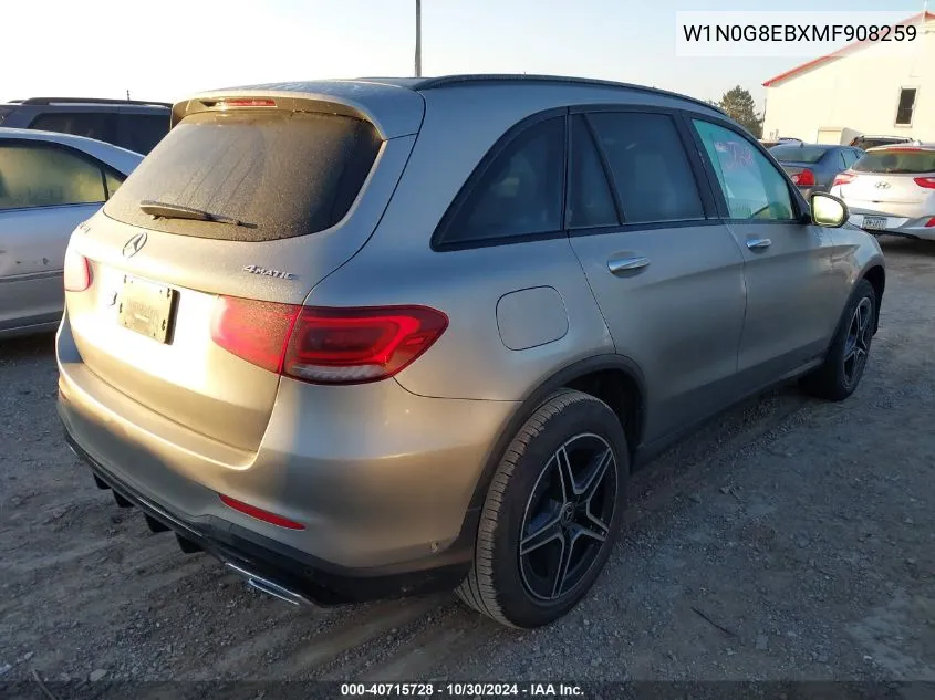 2021 Mercedes-Benz Glc 300 4Matic Suv VIN: W1N0G8EBXMF908259 Lot: 40715728