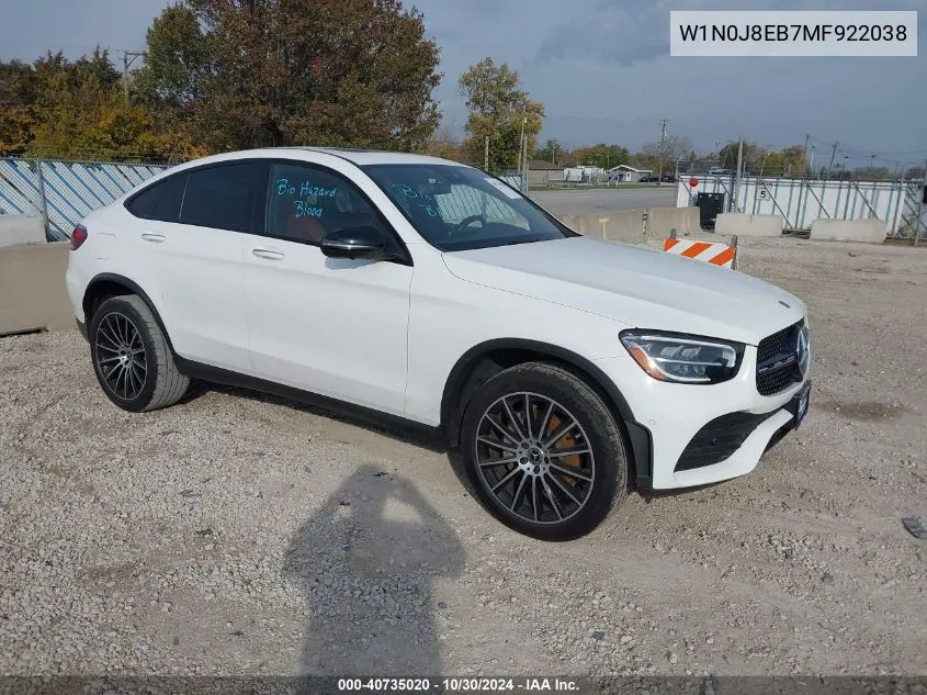 2021 Mercedes-Benz Glc 300 4Matic Coupe VIN: W1N0J8EB7MF922038 Lot: 40735020