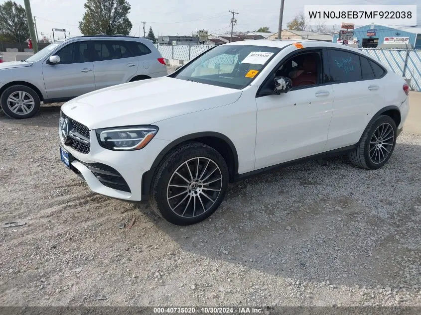 2021 Mercedes-Benz Glc 300 4Matic Coupe VIN: W1N0J8EB7MF922038 Lot: 40735020