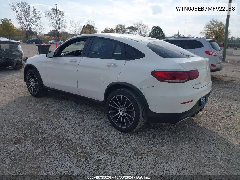 2021 Mercedes-Benz Glc 300 4Matic Coupe VIN: W1N0J8EB7MF922038 Lot: 40735020