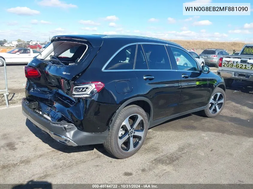 2021 Mercedes-Benz Glc 300 4Matic Suv VIN: W1N0G8EB2MF881090 Lot: 40744722