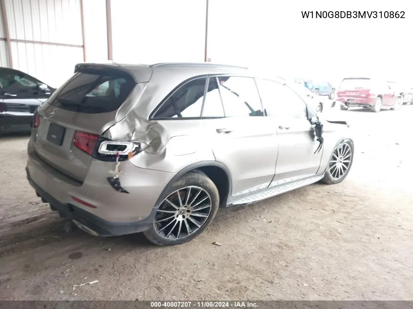 2021 Mercedes-Benz Glc 300 Suv VIN: W1N0G8DB3MV310862 Lot: 40807207