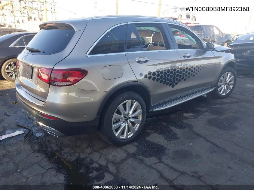 2021 Mercedes-Benz Glc 300 Suv VIN: W1N0G8DB8MF892368 Lot: 40862658