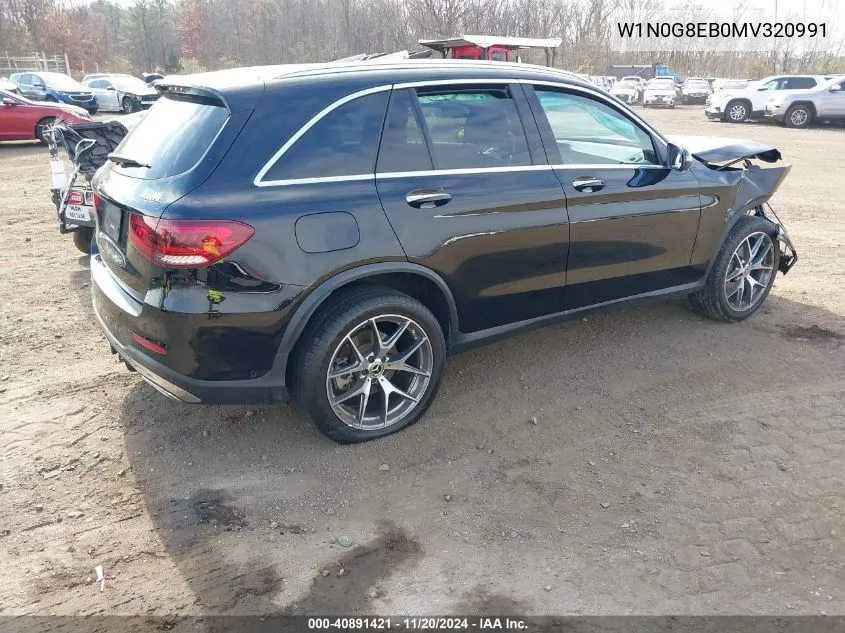 2021 Mercedes-Benz Glc 300 4Matic Suv VIN: W1N0G8EB0MV320991 Lot: 40891421