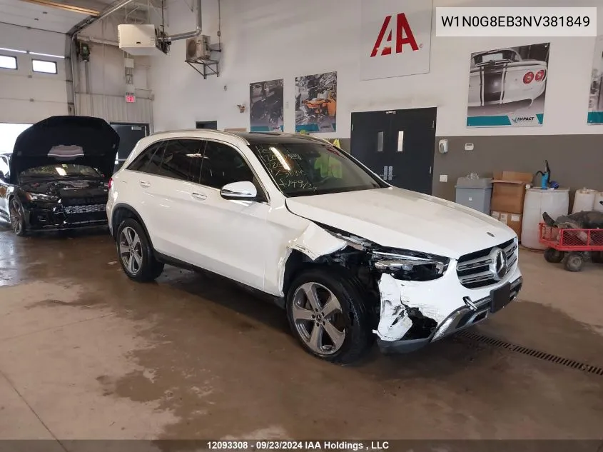 2022 Mercedes-Benz Glc 300 VIN: W1N0G8EB3NV381849 Lot: 12093308