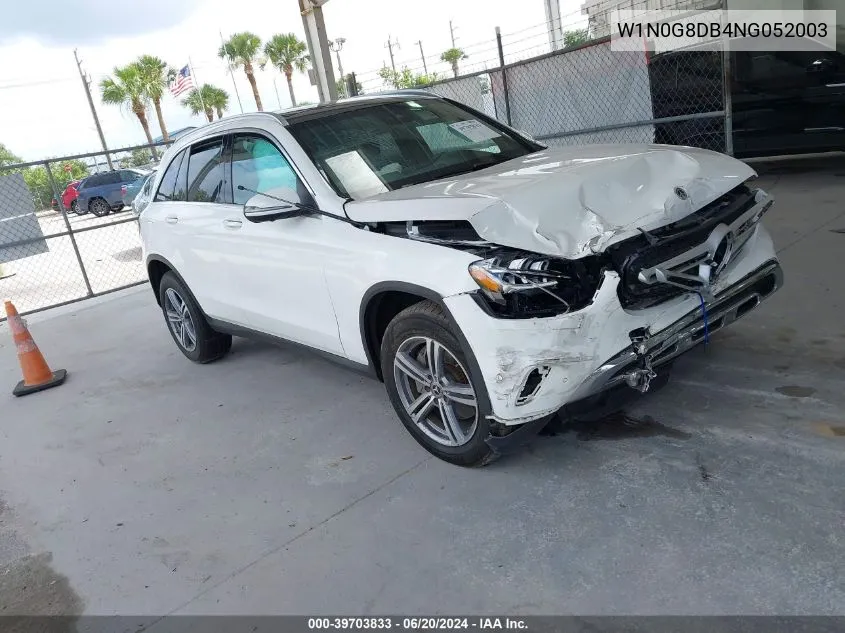 2022 Mercedes-Benz Glc 300 Suv VIN: W1N0G8DB4NG052003 Lot: 39703833