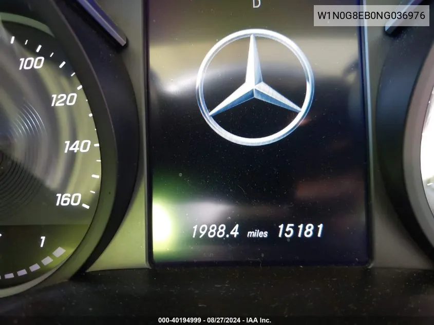 2022 Mercedes-Benz Glc 300 4Matic Suv VIN: W1N0G8EB0NG036976 Lot: 40194999