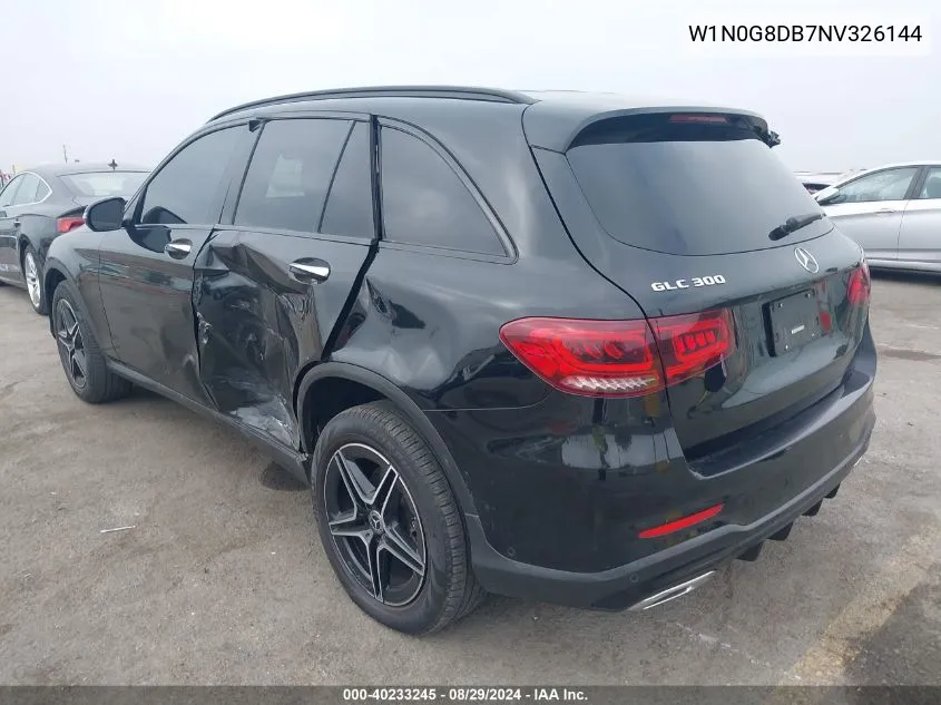 2022 Mercedes-Benz Glc 300 Suv VIN: W1N0G8DB7NV326144 Lot: 40233245