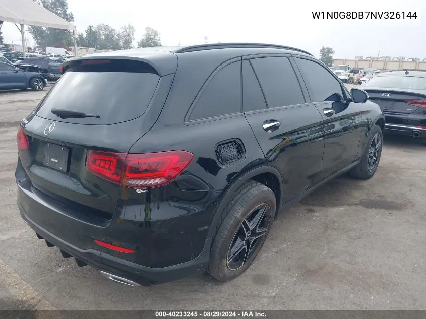 2022 Mercedes-Benz Glc 300 Suv VIN: W1N0G8DB7NV326144 Lot: 40233245