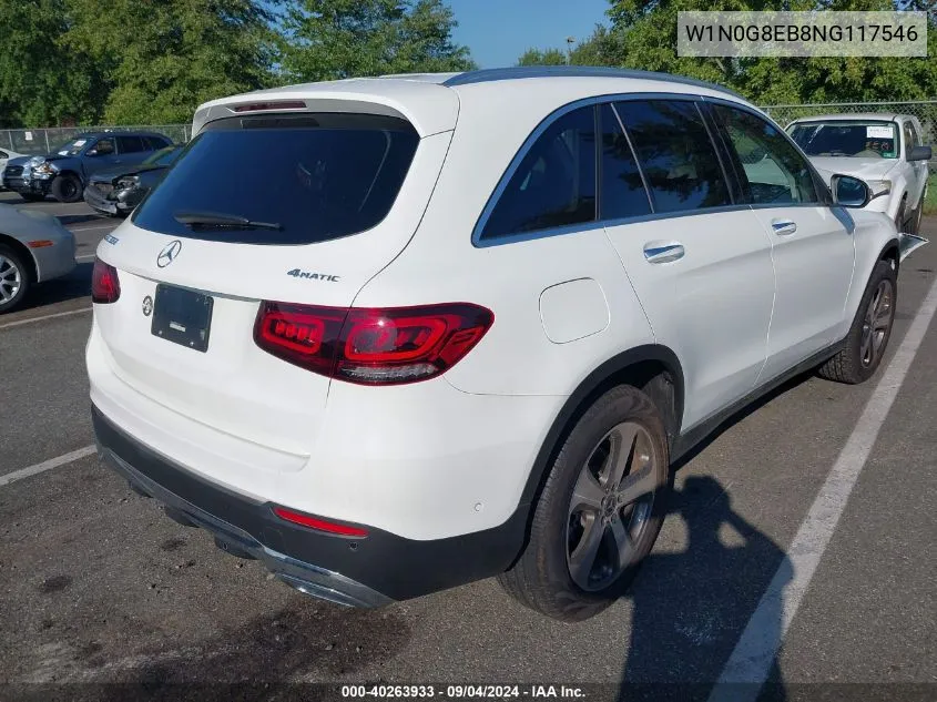 2022 Mercedes-Benz Glc 300 4Matic Suv VIN: W1N0G8EB8NG117546 Lot: 40263933