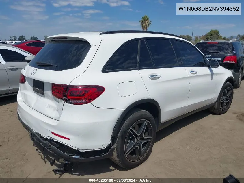 2022 Mercedes-Benz Glc 300 Suv VIN: W1N0G8DB2NV394352 Lot: 40265186