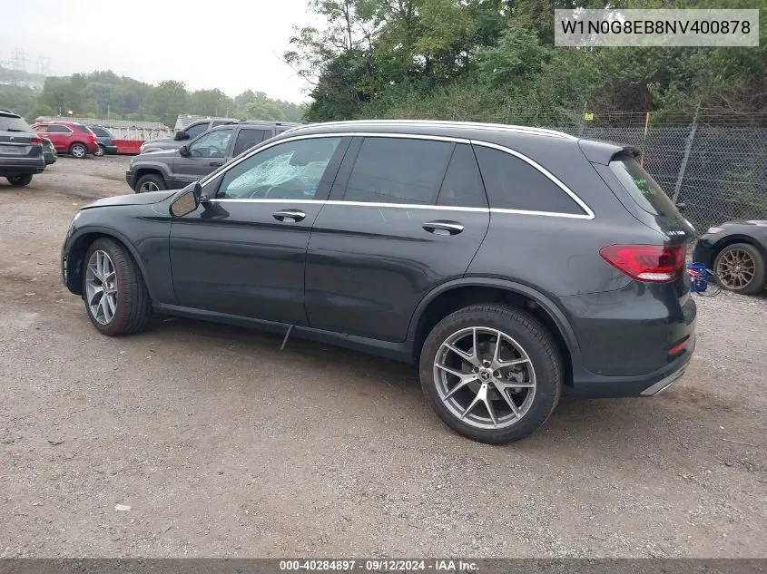 2022 Mercedes-Benz Glc 300 300 4Matic VIN: W1N0G8EB8NV400878 Lot: 40284897