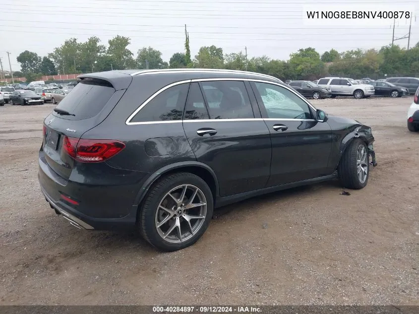 2022 Mercedes-Benz Glc 300 300 4Matic VIN: W1N0G8EB8NV400878 Lot: 40284897