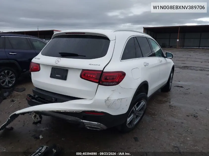 2022 Mercedes-Benz Glc 300 4Matic VIN: W1N0G8EBXNV389706 Lot: 40394890