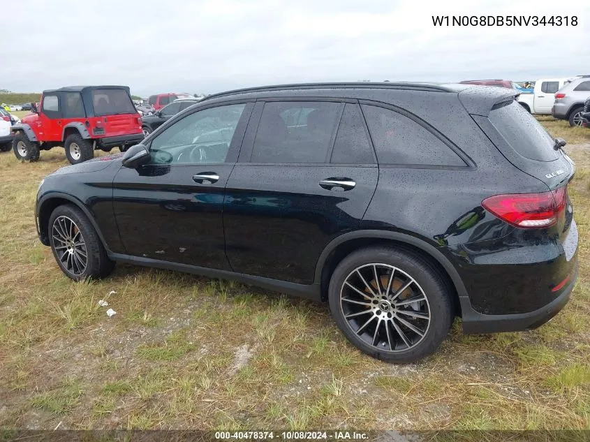 2022 Mercedes-Benz Glc 300 VIN: W1N0G8DB5NV344318 Lot: 40478374